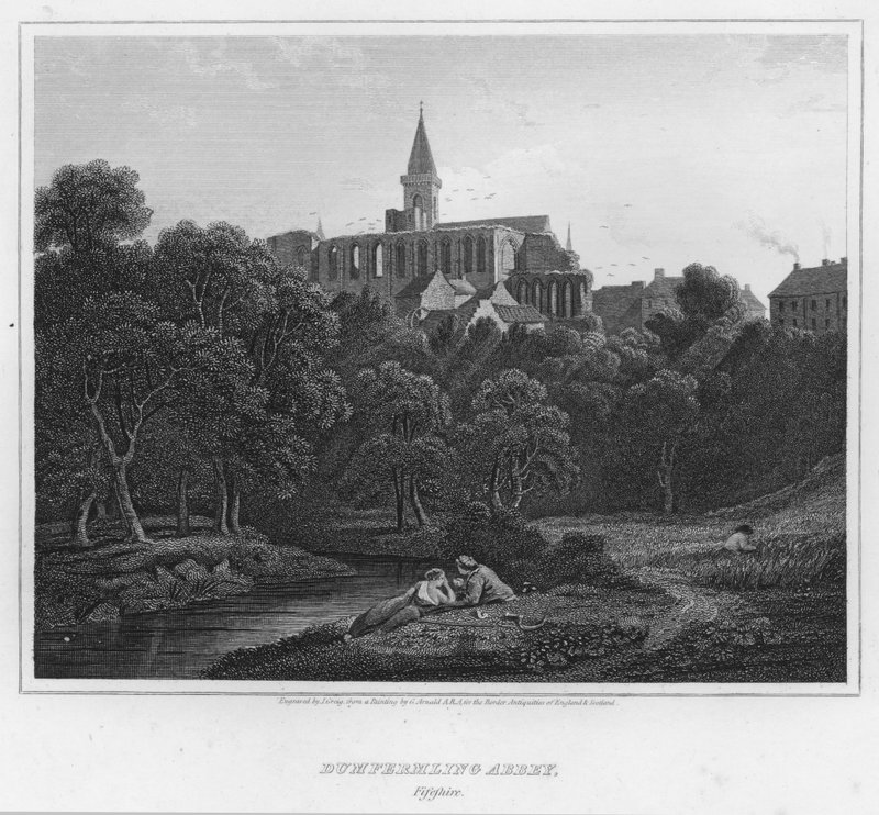 Dumfermling Abbey, Fifeshire (gravering) af George (after) Arnald