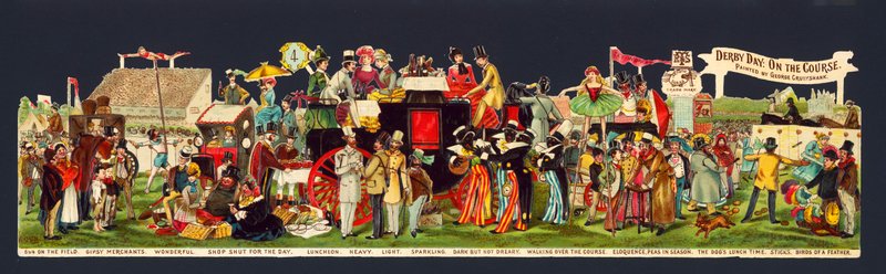 Derby Day: på banen (chromolitho) af George (after) Cruikshank