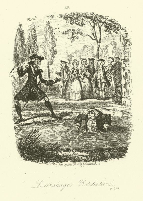 Illustration til Humphry Clinker af Tobias Smollett (gravering) af George (after) Cruikshank