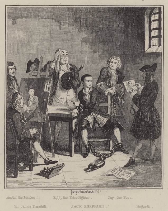 Illustration til Jack Sheppard (gravering) af George (after) Cruikshank