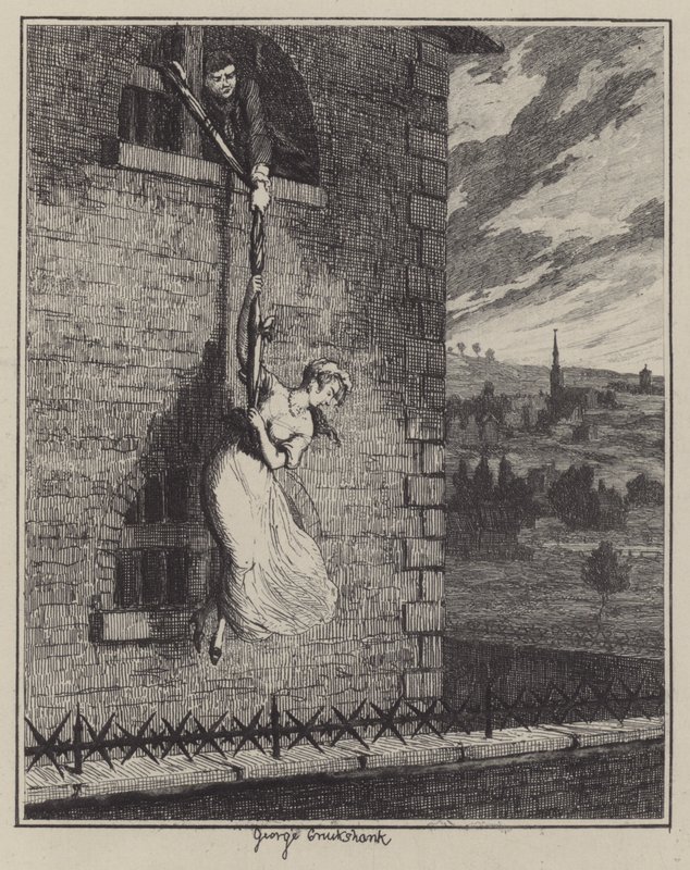 Illustration til Jack Sheppard (gravering) af George (after) Cruikshank
