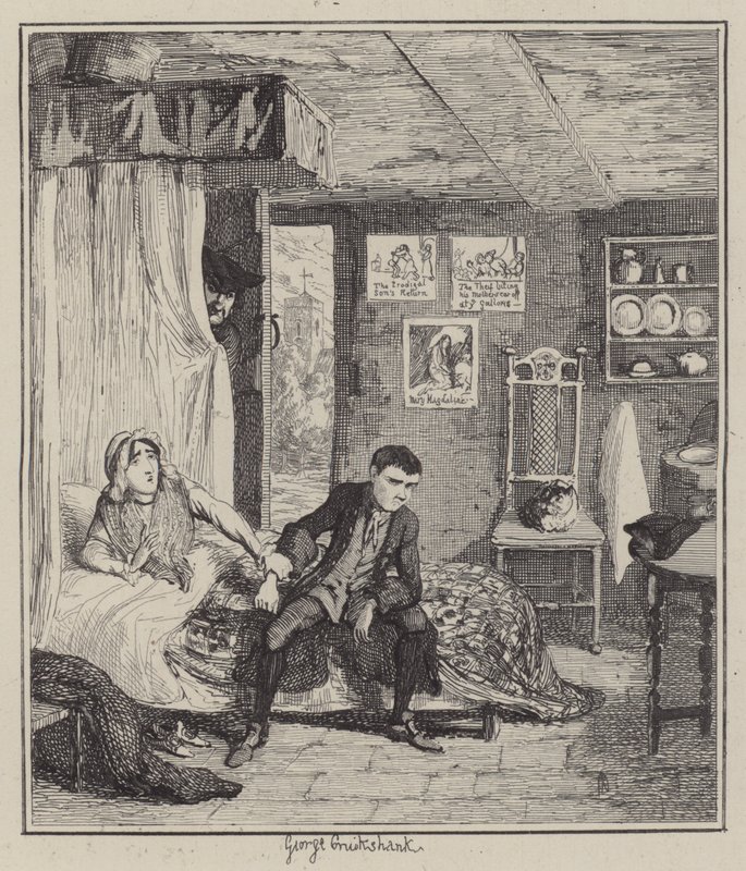 Illustration til Jack Sheppard (gravering) af George (after) Cruikshank