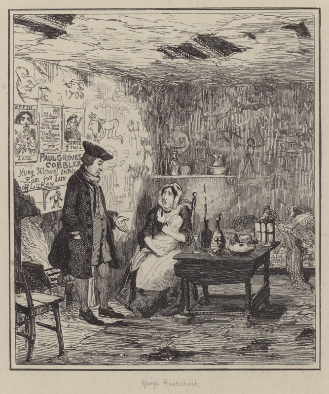 Illustration til Jack Sheppard (gravering) af George (after) Cruikshank