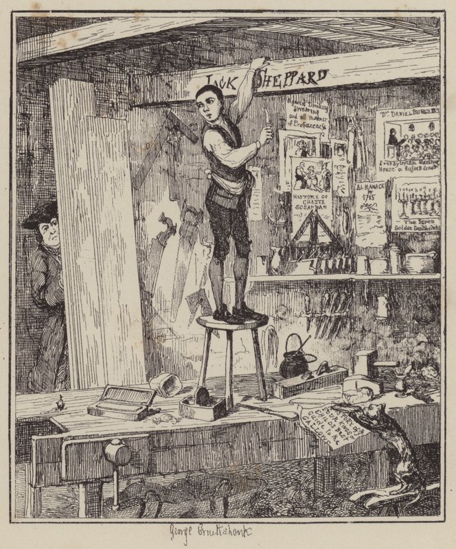 Illustration til Jack Sheppard (gravering) af George (after) Cruikshank