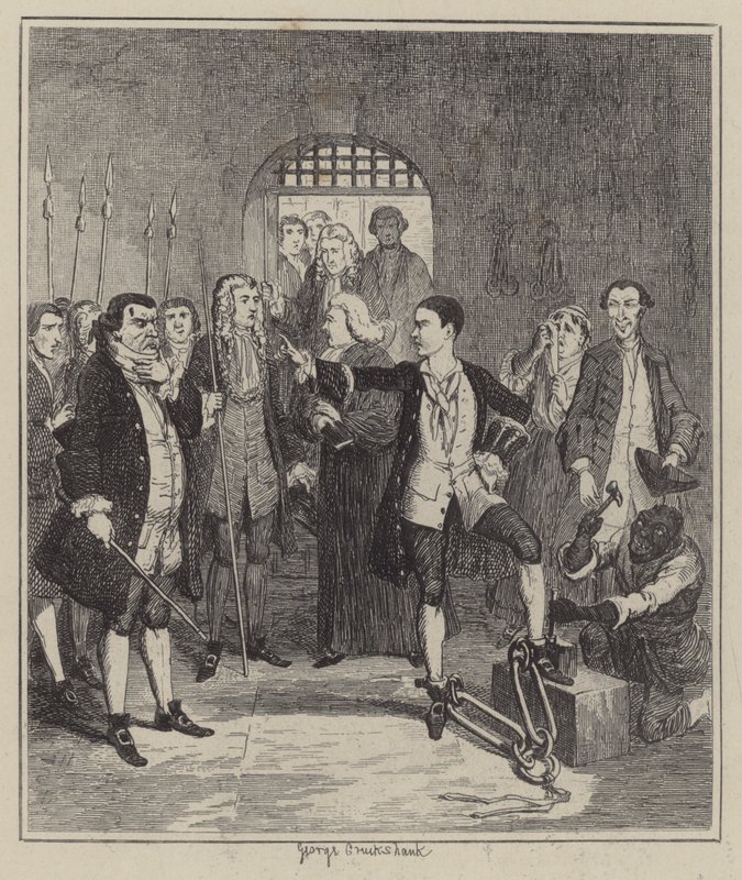 Illustration til Jack Sheppard (gravering) af George (after) Cruikshank