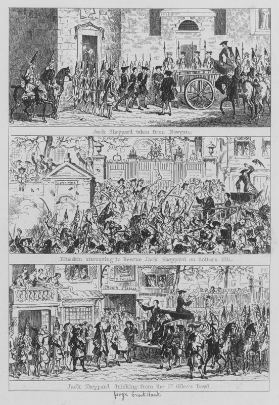 Illustration til Jack Sheppard (gravering) af George (after) Cruikshank