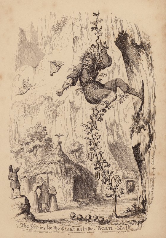 Jack og bønnestagen (kobberstik) af George (after) Cruikshank