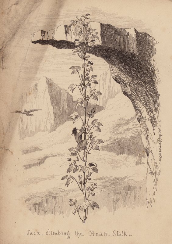 Jack og bønnestagen (kobberstik) af George (after) Cruikshank