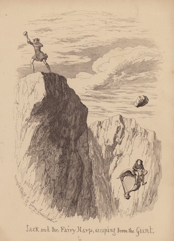 Jack og bønnestagen (kobberstik) af George (after) Cruikshank