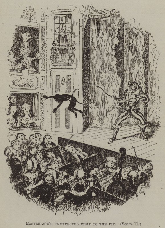 Mester Joes uventede besøg i hulen (gravering) af George (after) Cruikshank