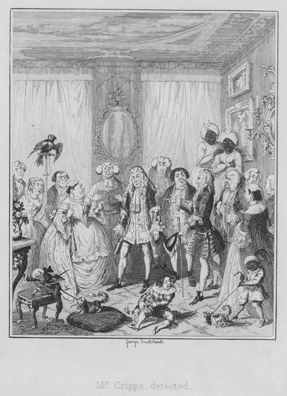 Mr Cripps opdaget (gravering) af George (after) Cruikshank
