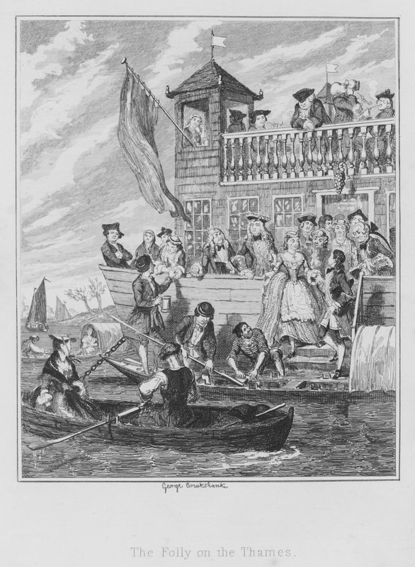 Dårskaben ved Themsen (gravering) af George (after) Cruikshank