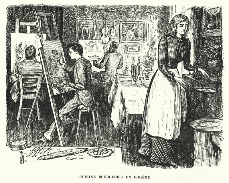 Illustration til Trilby af George du Maurier (gravering) af George (after) Du Maurier