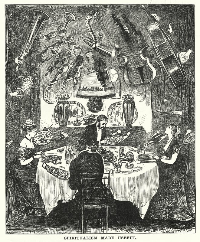 Punch tegneserie: Spiritualisme Made Useful (gravering) af George (after) Du Maurier