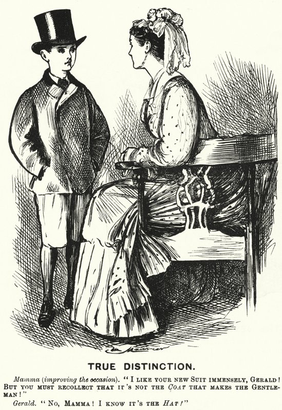 Punch tegneserie: True Distinction (gravering) af George (after) Du Maurier