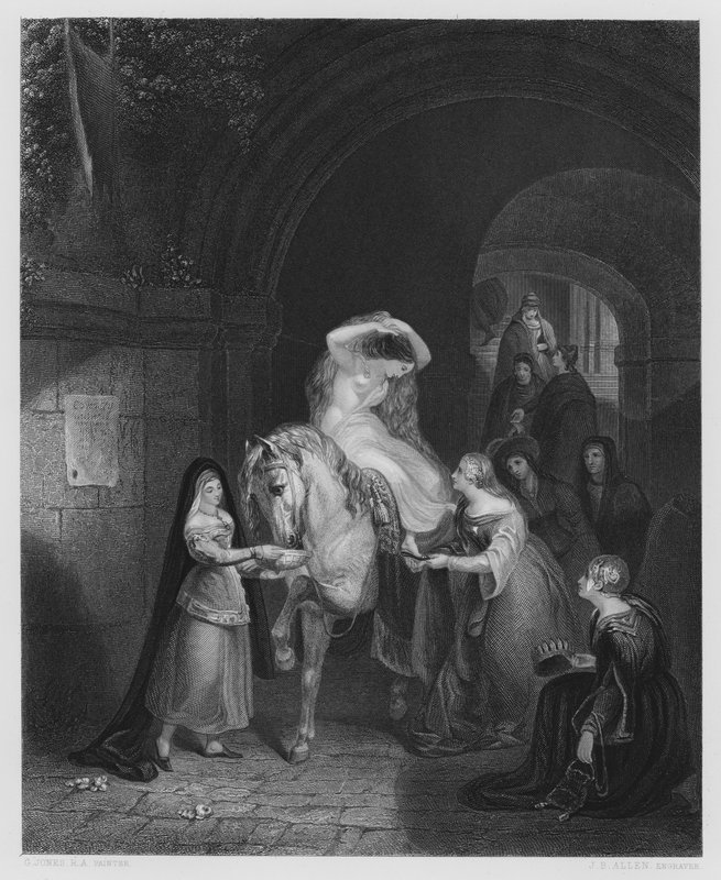 Lady Godiva, fra billedet i Vernon Gallery (gravering) af George (after) Jones