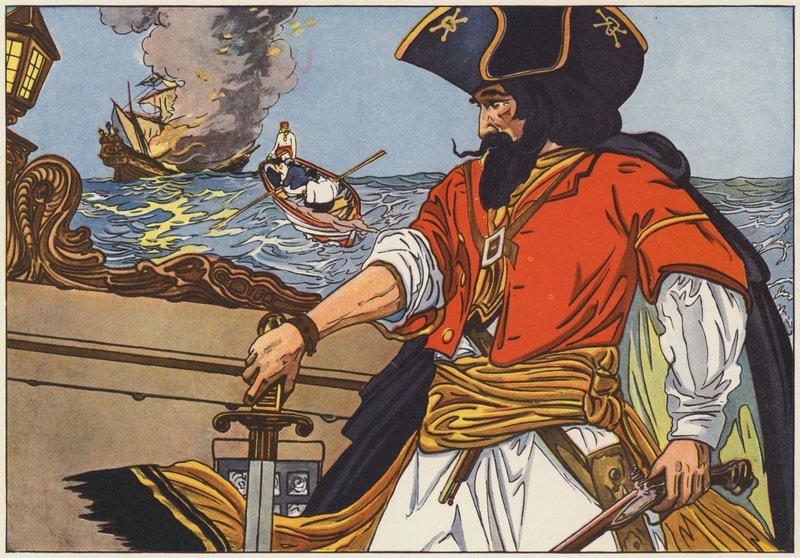 Blackbeard, den mest berømte af Atlanterhavskystens pirater af George Alfred Williams