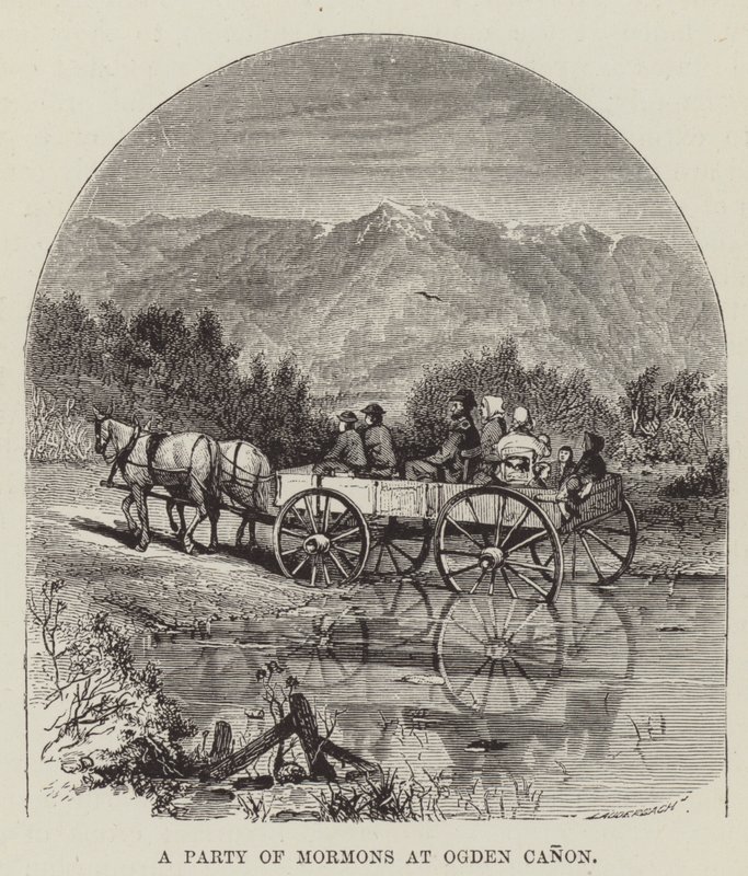 En gruppe mormoner i Ogden Canon af George Augustus Sala