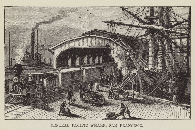 Central Pacific Wharf, San Francisco af George Augustus Sala