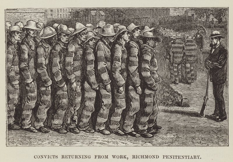 Fanger, der vender tilbage fra arbejde, Richmond Penitentiary af George Augustus Sala