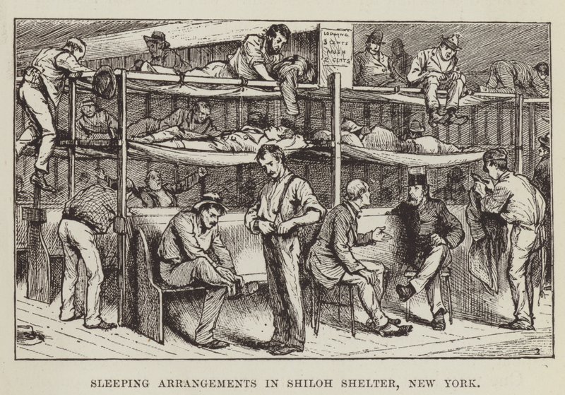 Soveforhold i Shiloh Shelter, New York af George Augustus Sala