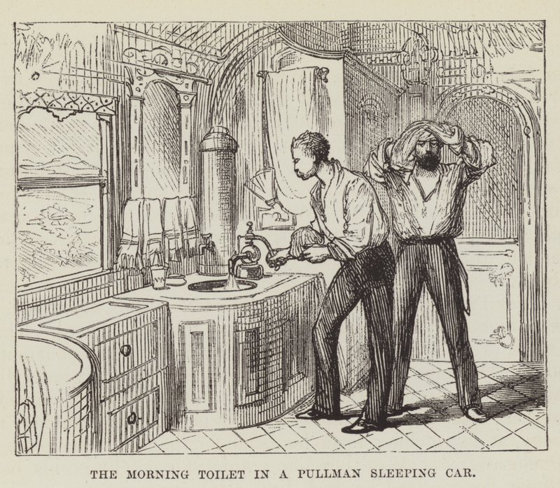 Morgentoilettet i en Pullman-søvnvogn af George Augustus Sala