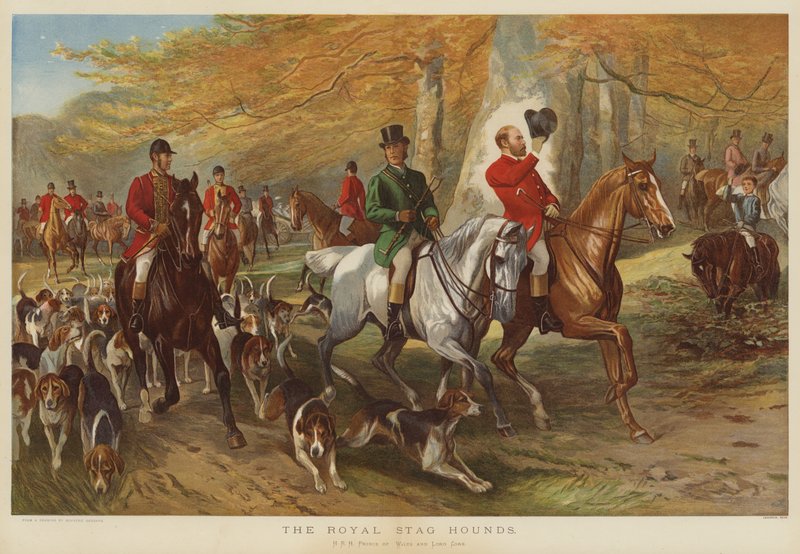 The Royal Stag Hounds, HKH Prince of Wales og Lord Cork af George Bouverie Goddard
