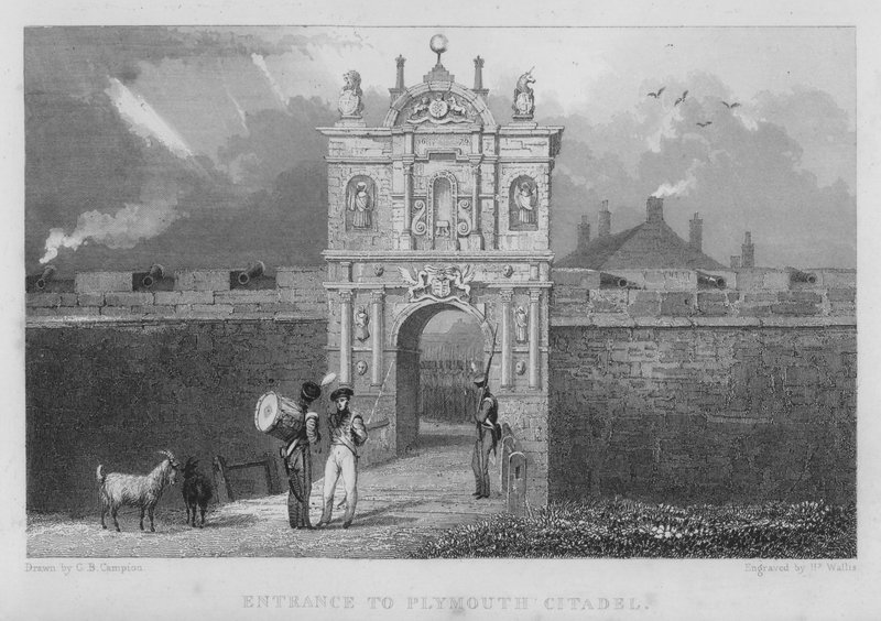 Indgangen til Plymouth Citadel (gravering) af George Bryant Campion