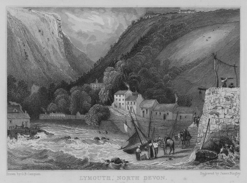 Lynmouth, North Devon (gravering) af George Bryant Campion