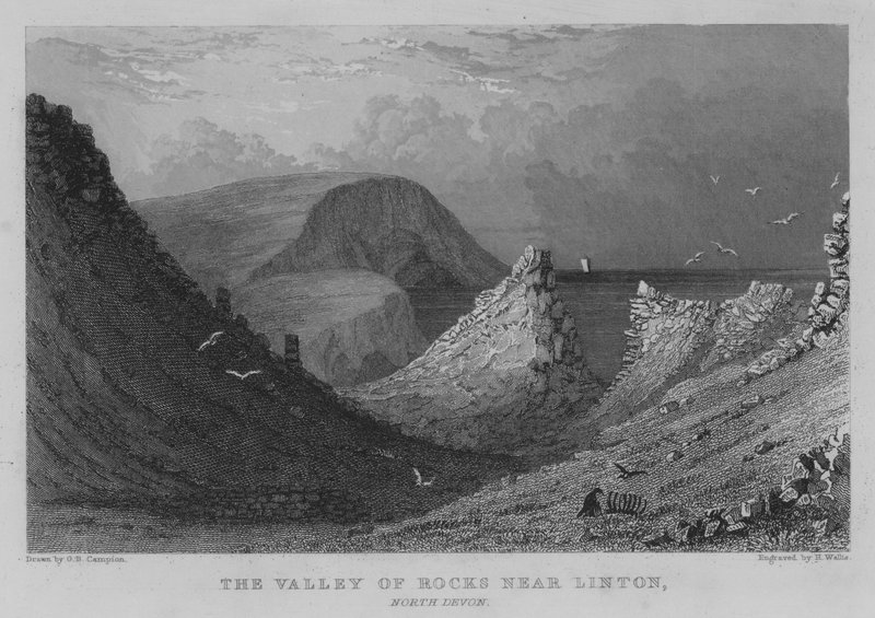 The Valley of Rocks nær Linton, North Devon (gravering) af George Bryant Campion