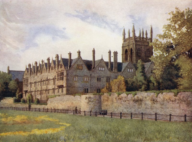 Oxford: Merton College from the Fieldsdani af George Carline