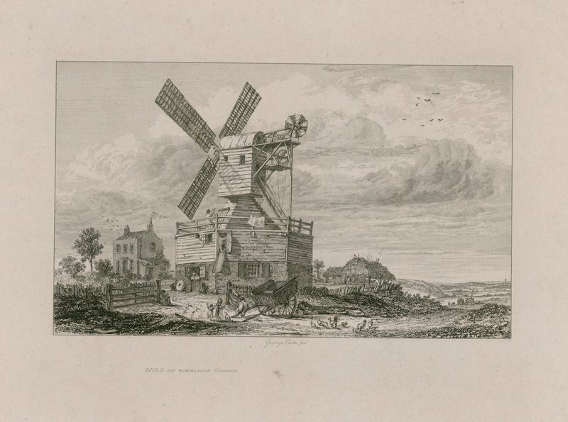 Mølle på Wimbledon Common af George Cooke