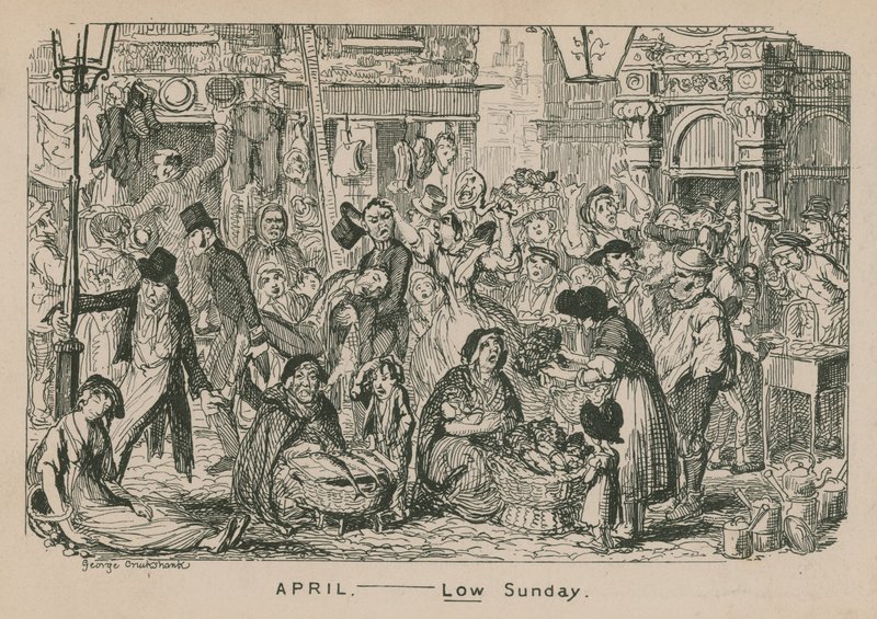 april - lav søndag af George Cruikshank