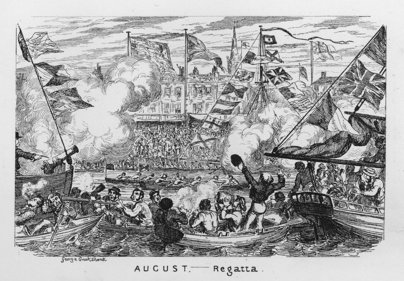 August, Regatta (gravering) af George Cruikshank