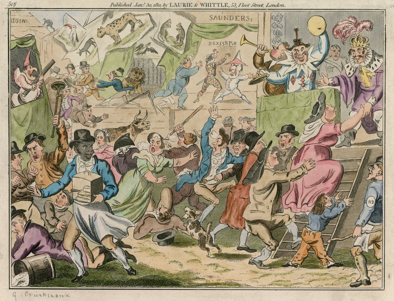 Bartholomew Fair, London af George Cruikshank