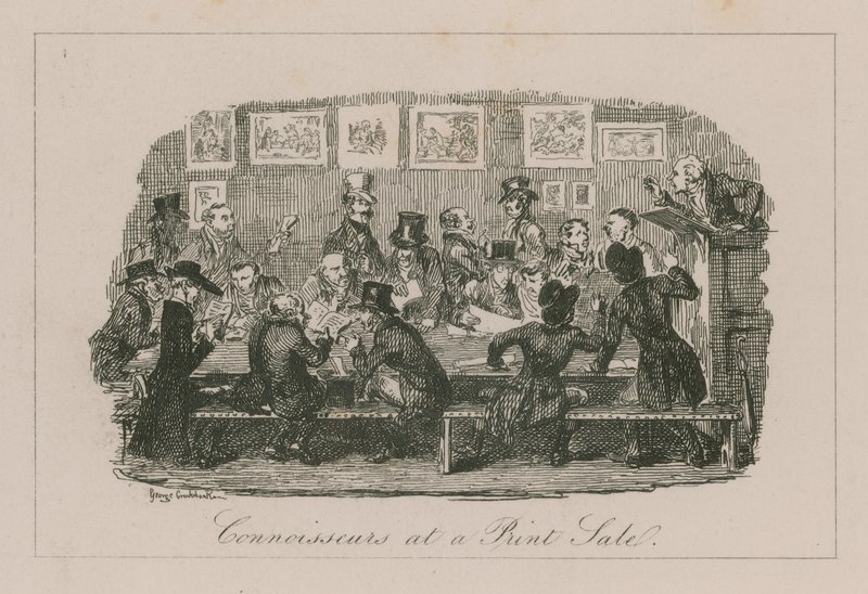 Kendere ved et trykudsalg af George Cruikshank