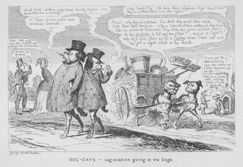 Dog-Days, Lovgivning, der går til hundene (gravering) af George Cruikshank