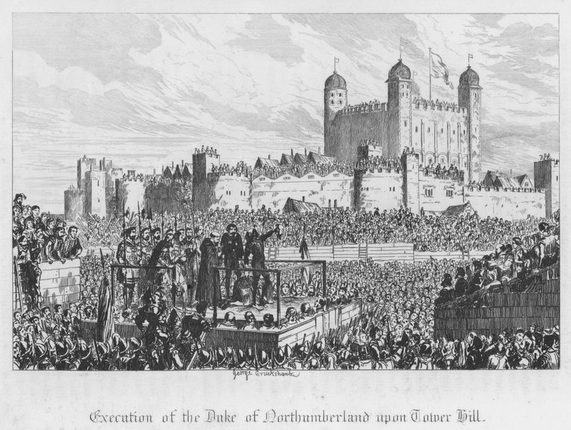 Henrettelse af hertugen af Northumberland på Tower Hill (gravering) af George Cruikshank