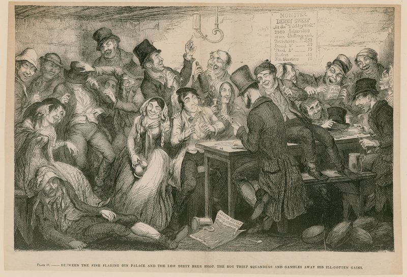 Fra Drukkens børn, 1848 af George Cruikshank