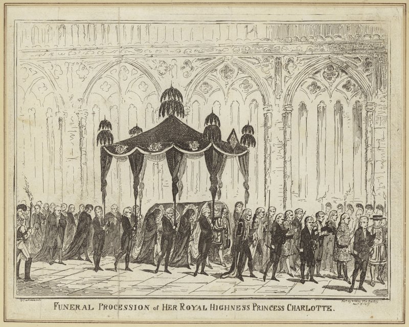 Begravelsesoptog for hendes kongelige højhed prinsesse Charlotte af George Cruikshank