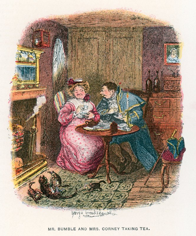 Illustration til Oliver Twist af George Cruikshank