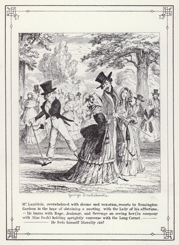 Illustration til The Bachelors Own Book, or The Progress of Mr Lambkin (Gent) (gravering) af George Cruikshank
