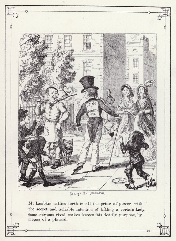 Illustration til The Bachelors Own Book, or The Progress of Mr Lambkin (Gent) (gravering) af George Cruikshank