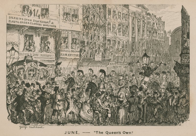 juni - Dronningens egen af George Cruikshank