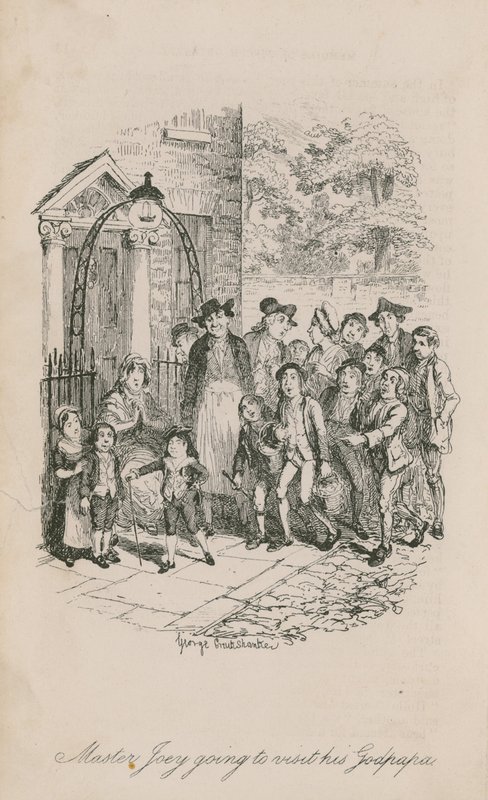Mester Joey skal besøge sin gudfar af George Cruikshank