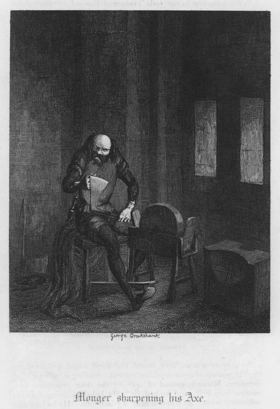 Monger sliber sin økse (gravering) af George Cruikshank