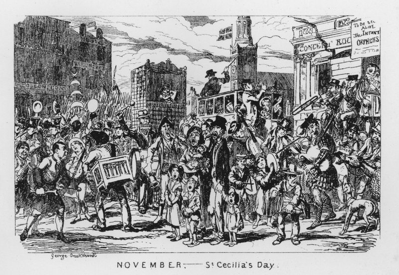 november, Sankt Cecilias dag (gravering) af George Cruikshank