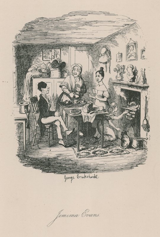Scene i Londons liv: Jemima Evans af George Cruikshank