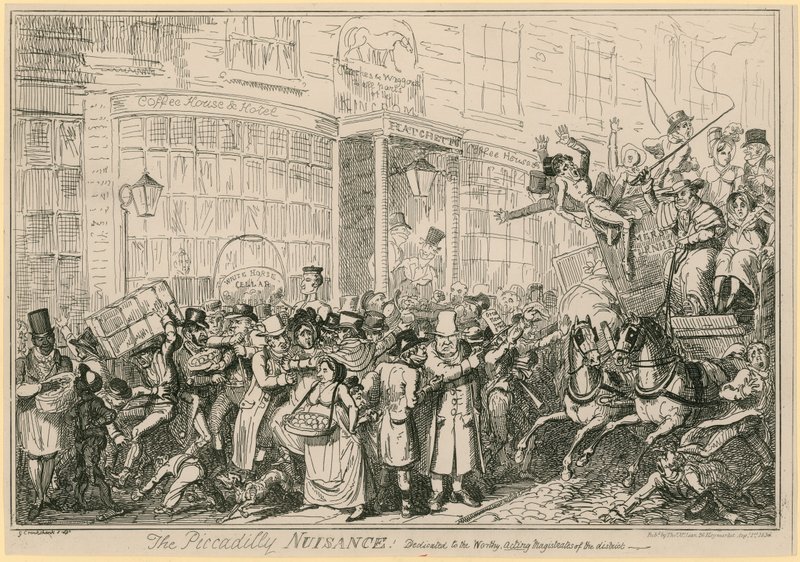 The Piccadilly Nuisance: tilegnet de værdige fungerende dommere i distriktet af George Cruikshank
