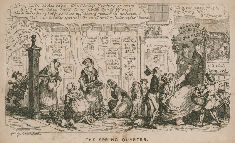 Forårskvartalet; tegneserie af George Cruikshank